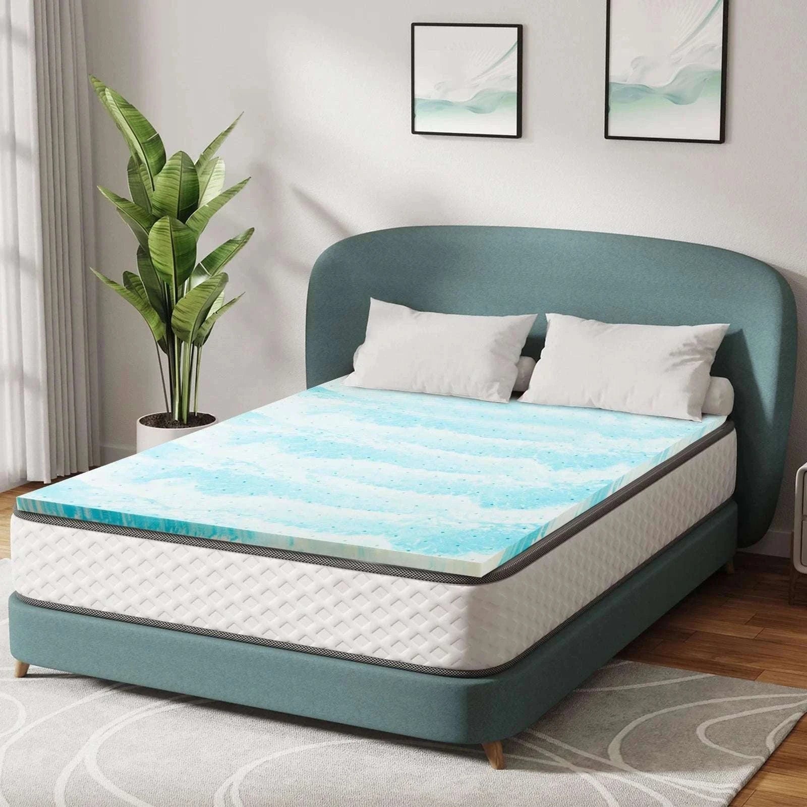 4-Inch Gel Infused Cooling Memory Foam Mattress Topper-4 Inch / California King / United States