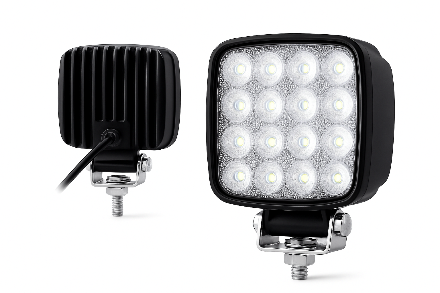 4 inch LED Flood Light Excavator Squar Forklift Tractor Heavy Duty Blub Offroad 12V 24V 6240LM Agricultural vehicles 1