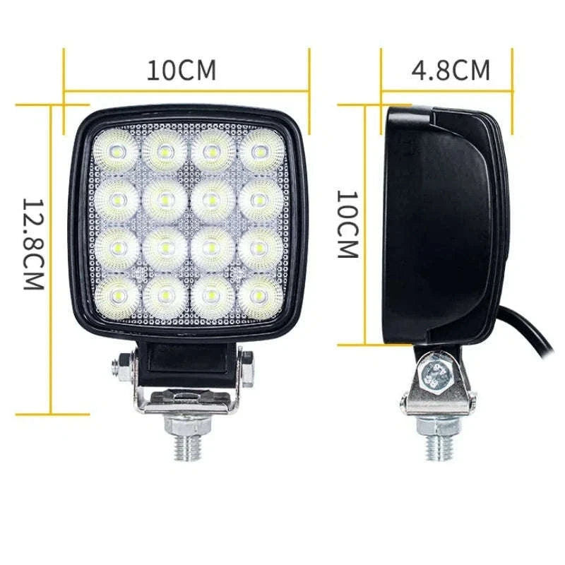 4 Inch LED Flood Light for Tractors, Forklifts & Off-Road Vehicles-WHITE / 6000K
