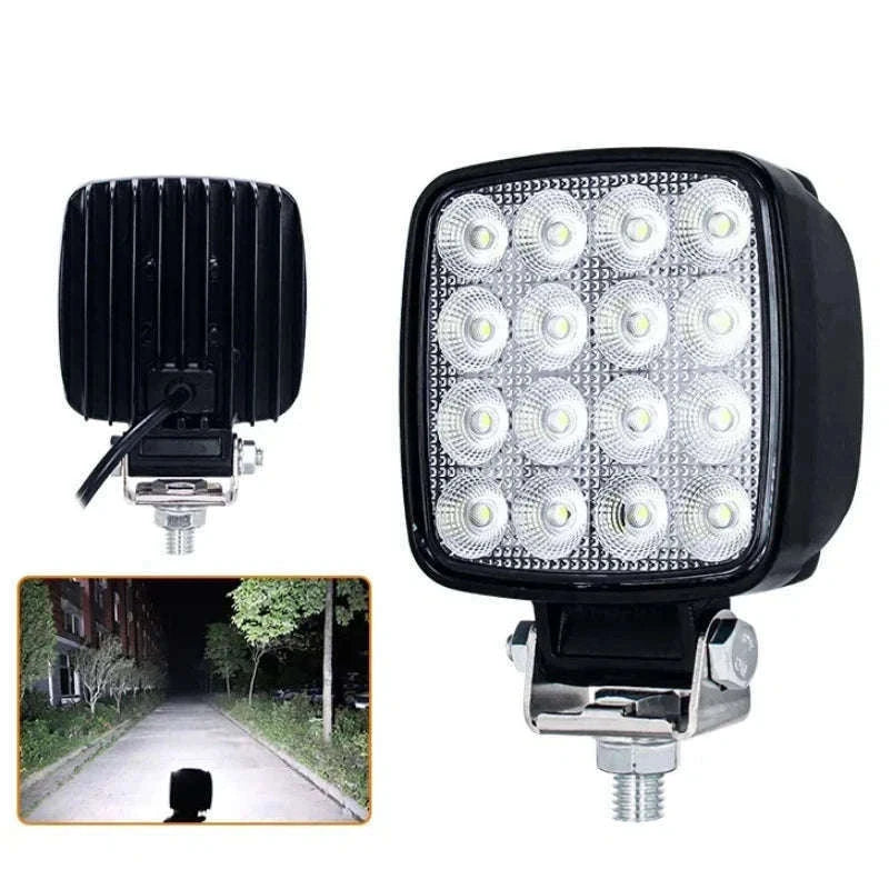 4 Inch LED Flood Light for Tractors, Forklifts & Off-Road Vehicles-WHITE / 6000K