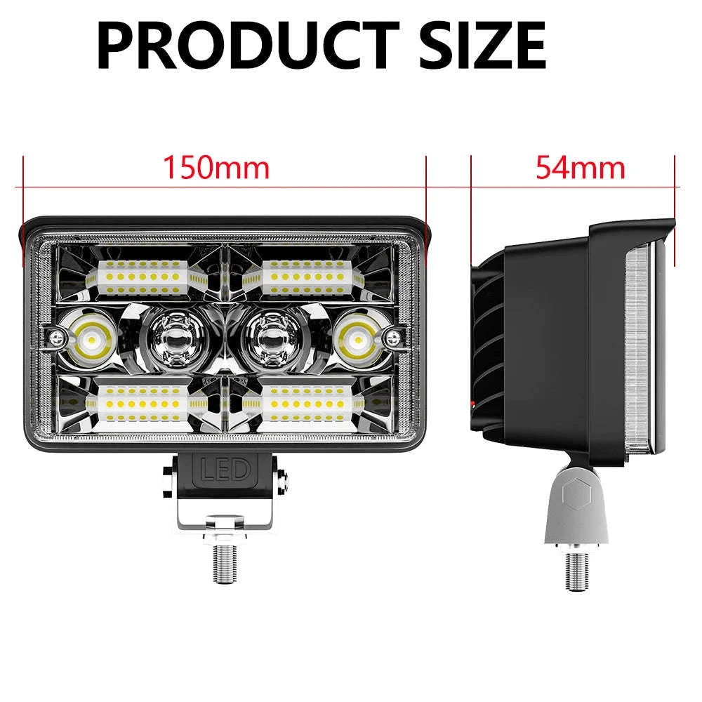 4 Inch LED Light Bar Yellow White Off Road Work Light 12V 24V-1 pcs