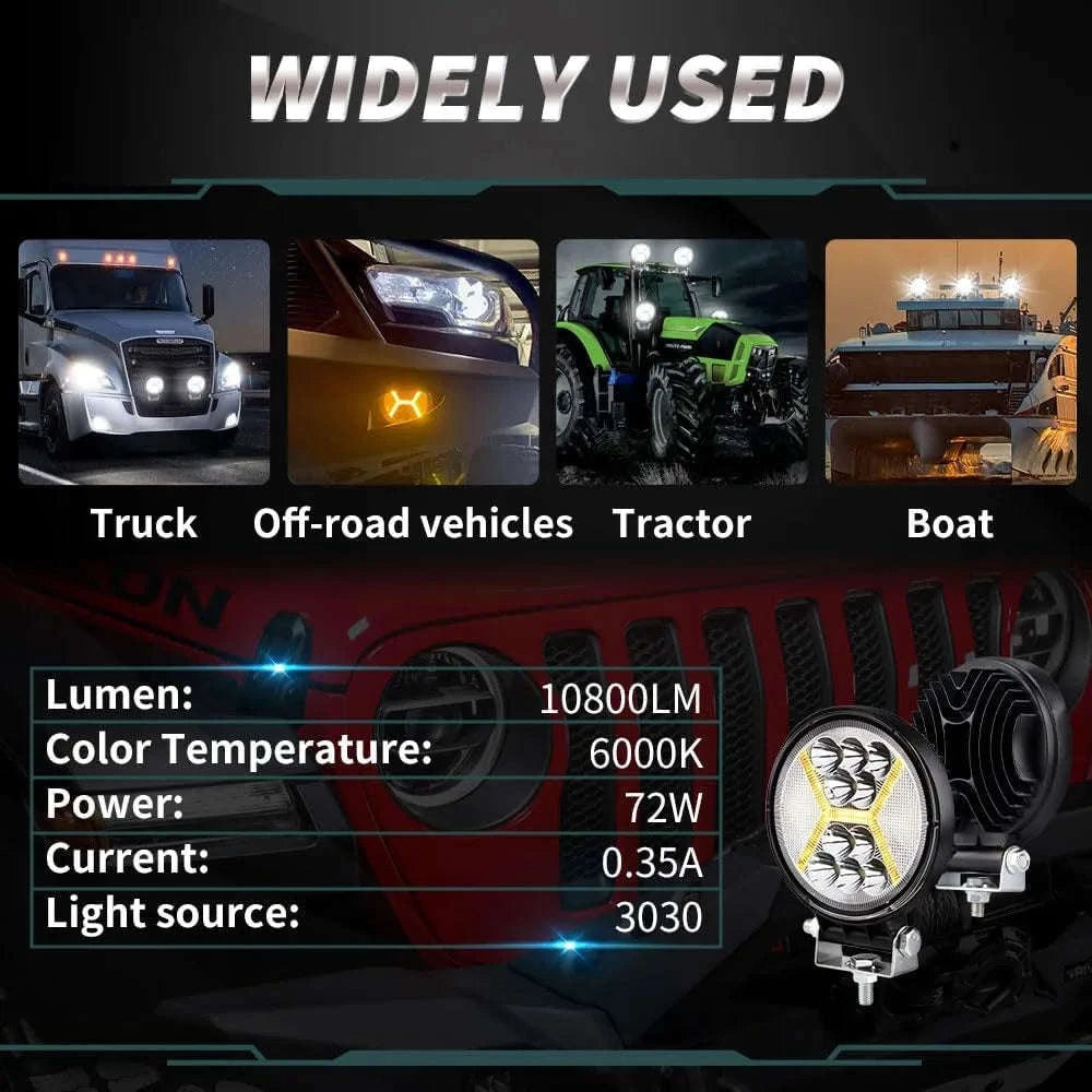 4 Inch LED Work Light Bar 12-24V Combo Beam-4pc