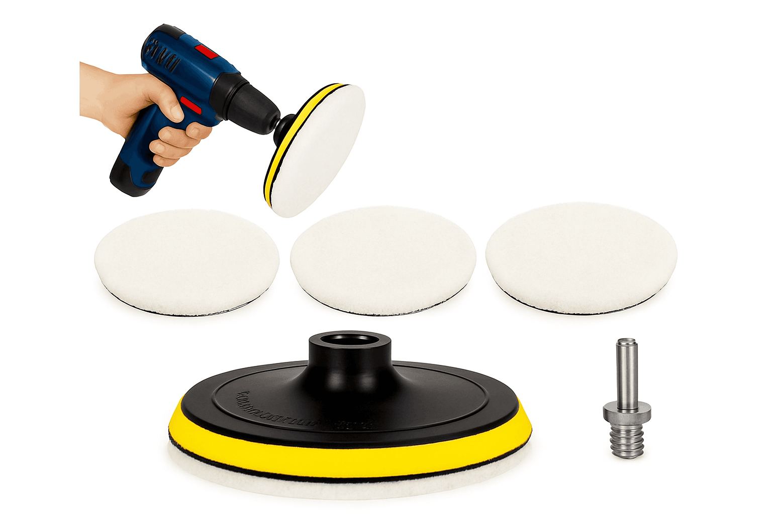 4 Inch Wool Polishing Pads for Drill Polisher-Default Title