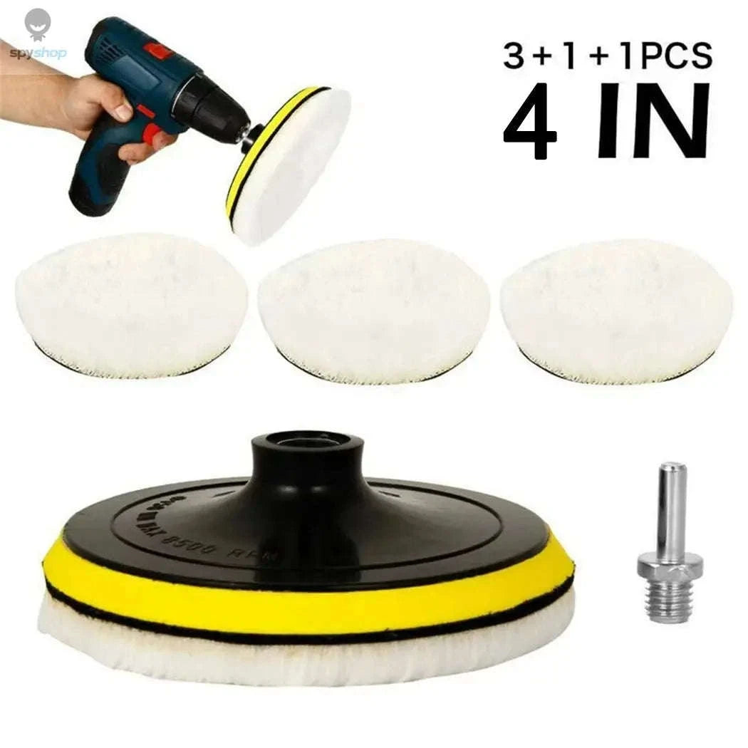 4 Inch Wool Polishing Pads for Drill Polisher-Default Title