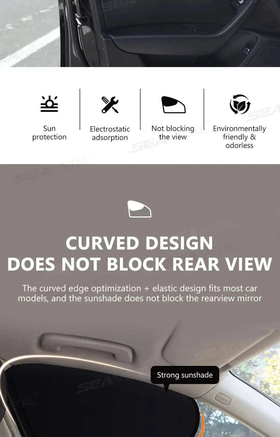 4-Layer Car Side Window Sun Shade Cover-Laser 4pcs