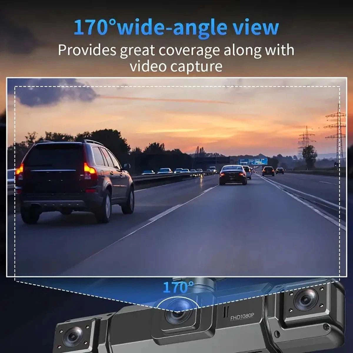 4-Lens 360° Dash Cam with Night Vision & 24H Parking Monitor-4-channel / 128G