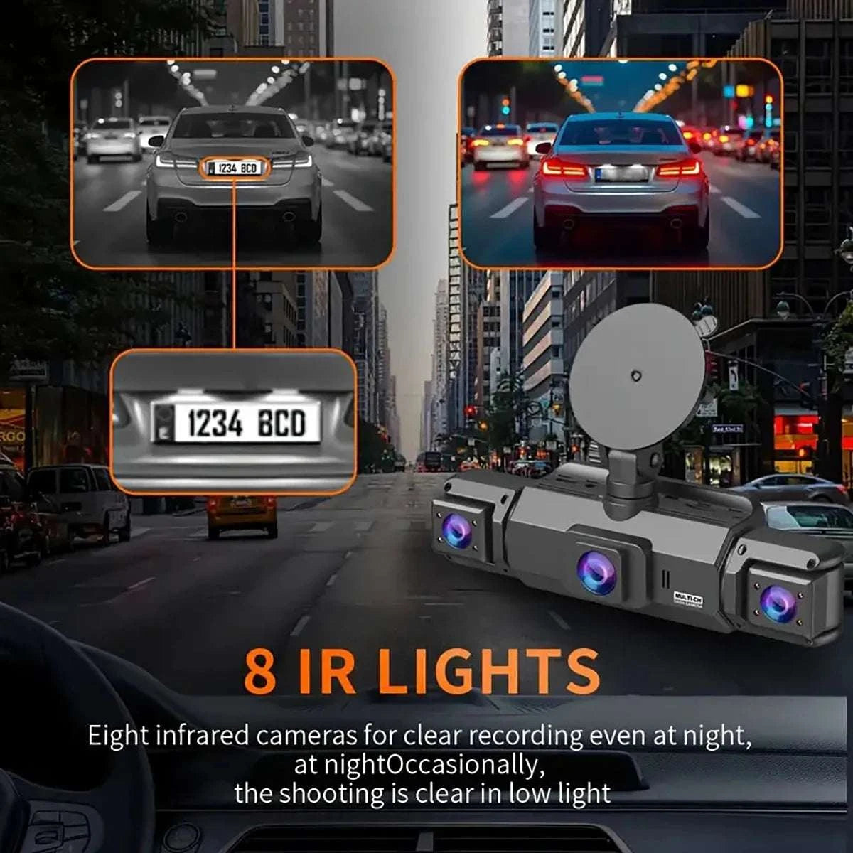 4-Lens 360° Dash Cam with Night Vision & 24H Parking Monitor-4-channel / 128G