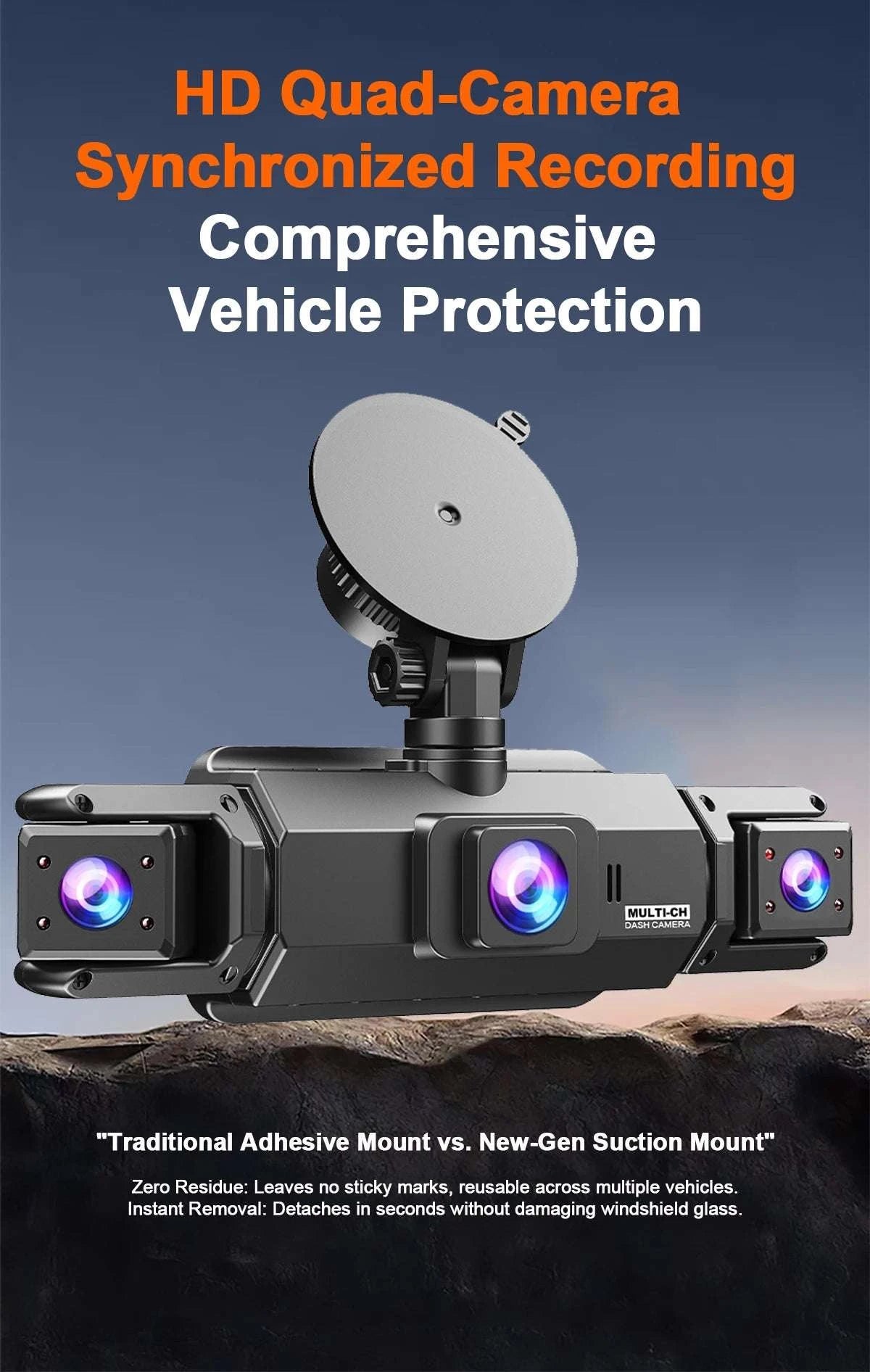 4-Lens 360° Dash Cam with Night Vision & 24H Parking Monitor-4-channel / 128G