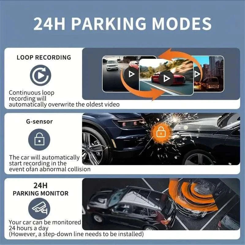 4-Lens 360° Dash Cam with Night Vision & 24H Parking Monitor-4-channel / 128G