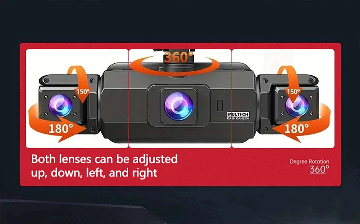 4-Lens 360° Dash Cam with Night Vision & 24H Parking Monitor-4-channel / 128G