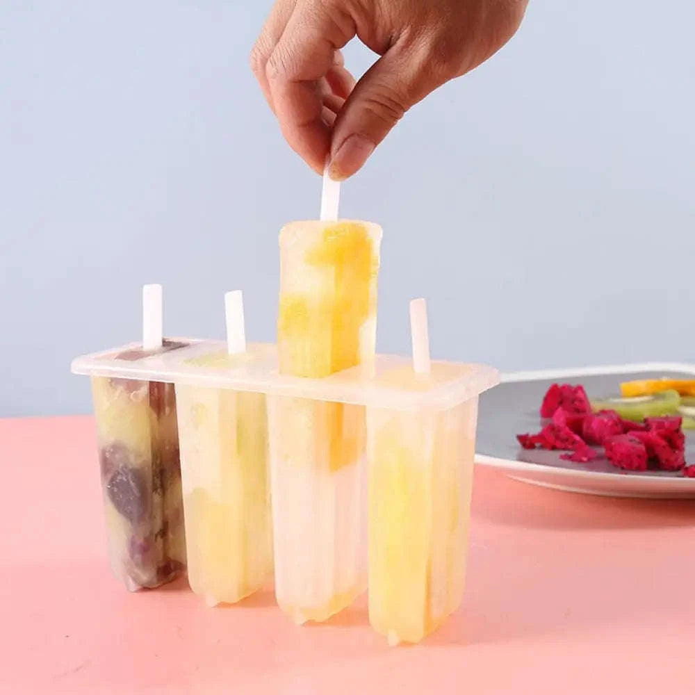 4-Link Popsicle Mold with Lid-white