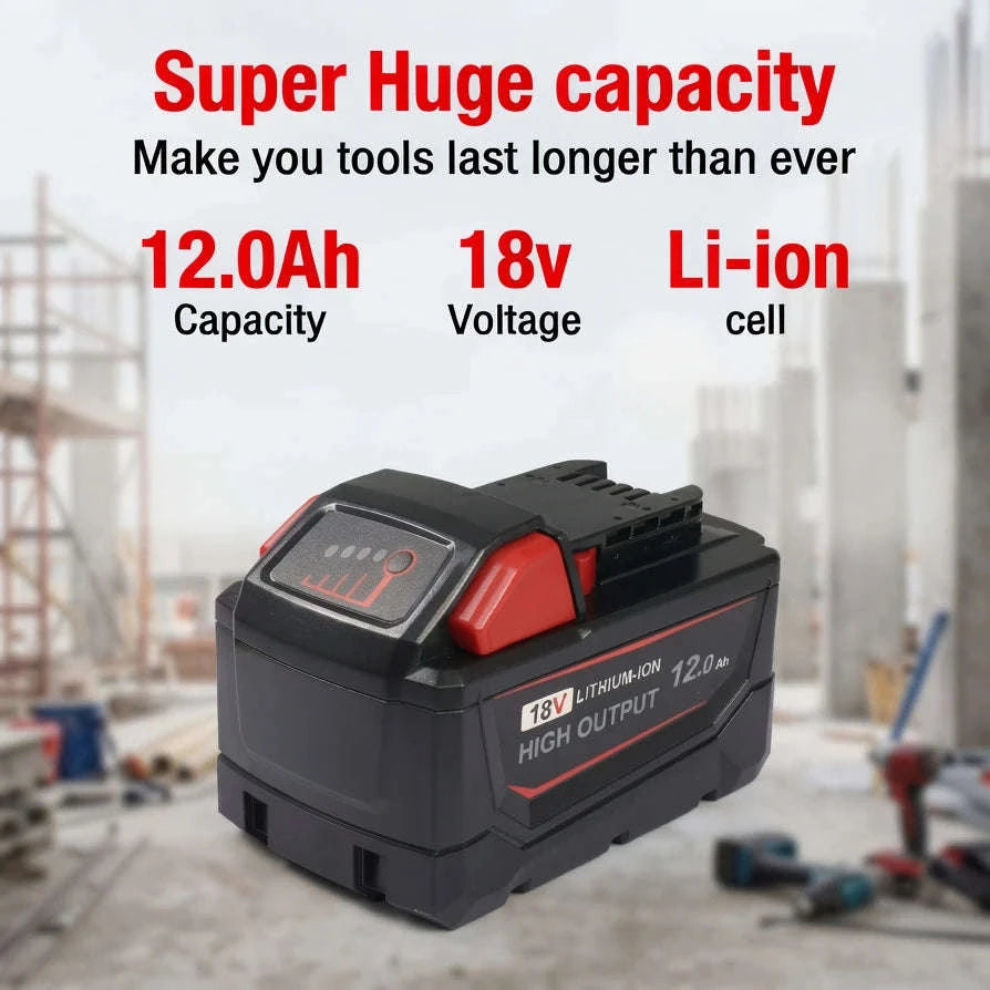 4-Pack 18V 12.0Ah Lithium-Ion Cordless Battery Replacement-Red / United States