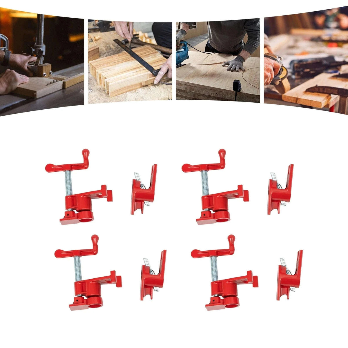 4-Pack 3/4 Inch Wood Gluing Pipe Clamp Set-Germany