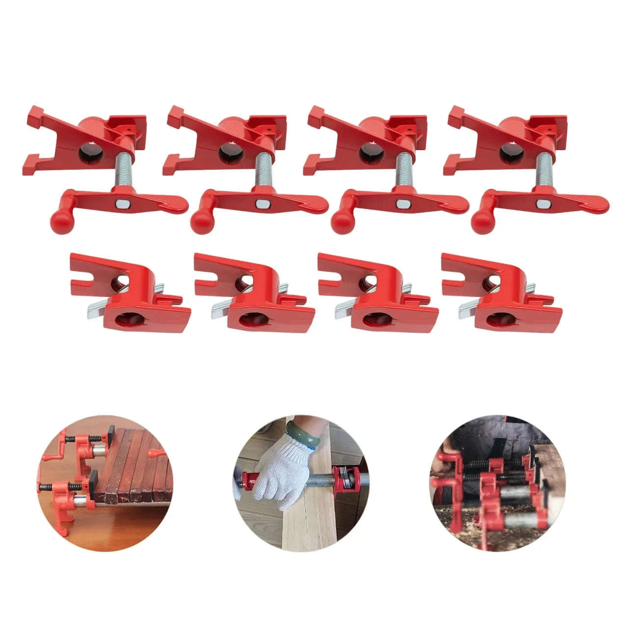 4-Pack 3/4 Inch Wood Gluing Pipe Clamp Set-Germany