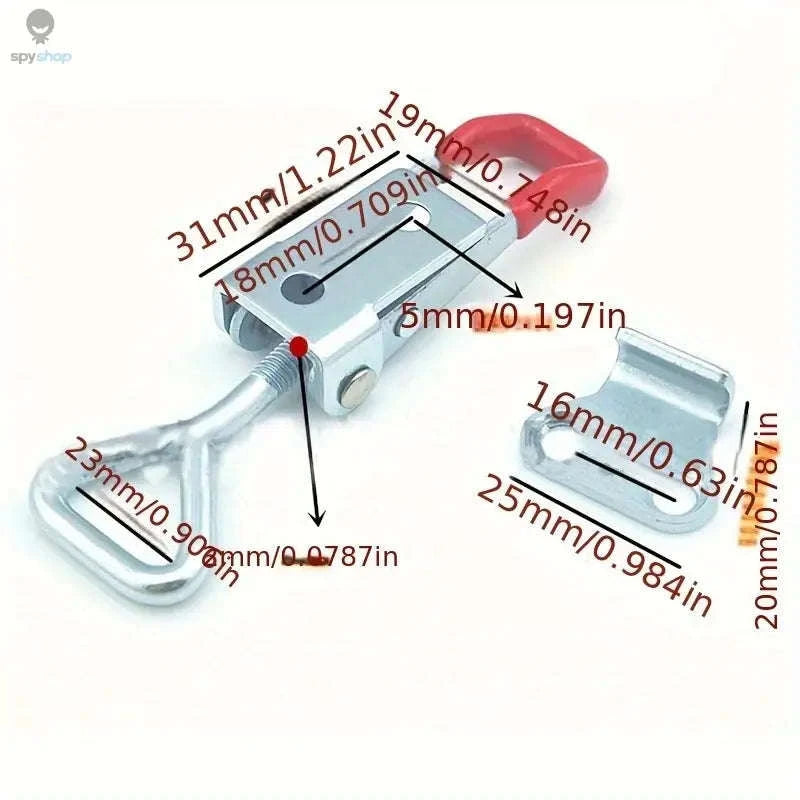 4 Pack Heavy Duty Adjustable Strap Latch Clamps-Red