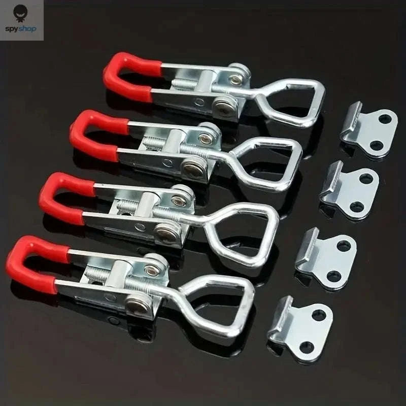 4 Pack Heavy Duty Adjustable Strap Latch Clamps-Red
