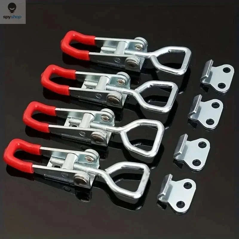 4 Pack Heavy Duty Adjustable Strap Latch Clamps-Red