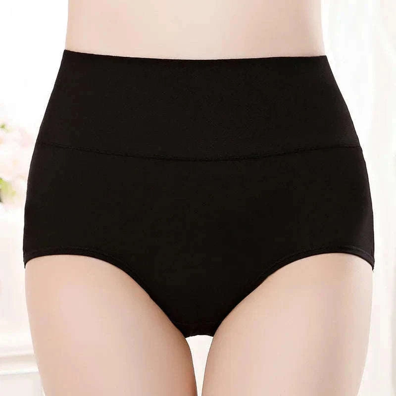 4-Pack High-Waist Cotton Panties with Soft Shaping Fit-B GRAY SKIN PINK / 3XL / 4pcs