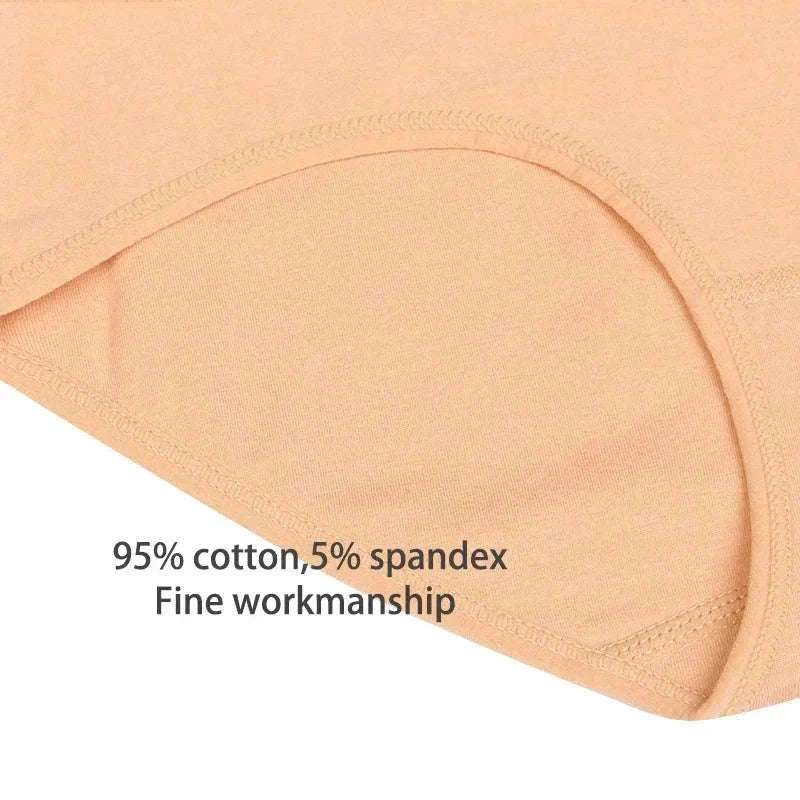 4-Pack High-Waist Cotton Panties with Soft Shaping Fit-B GRAY SKIN PINK / 3XL / 4pcs