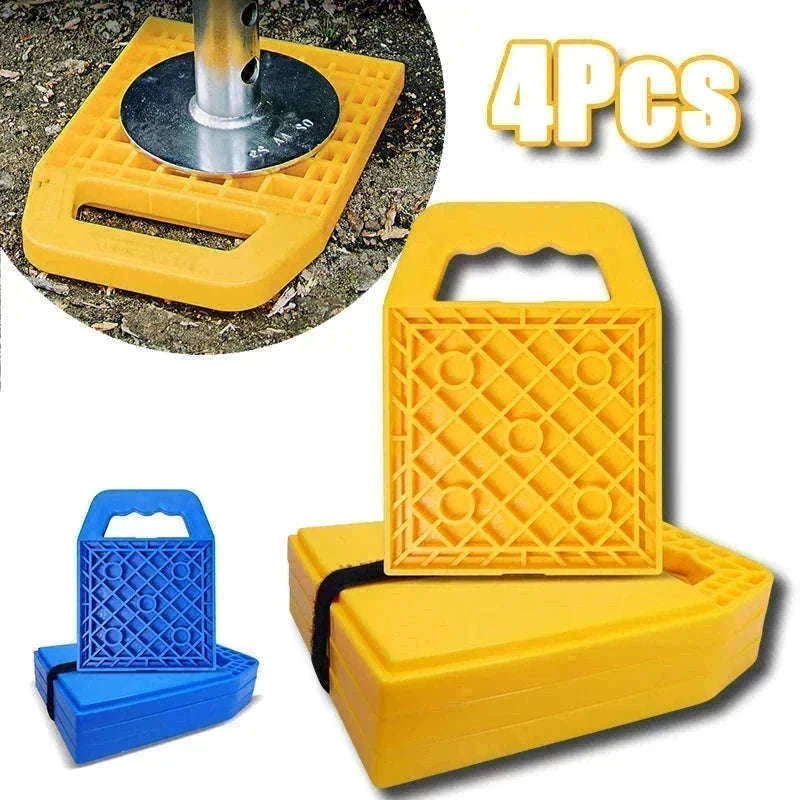 4-Pack RV Stabilizing Jack Pads with Handle for Camper and Travel Trailer-4Pcs Yellow