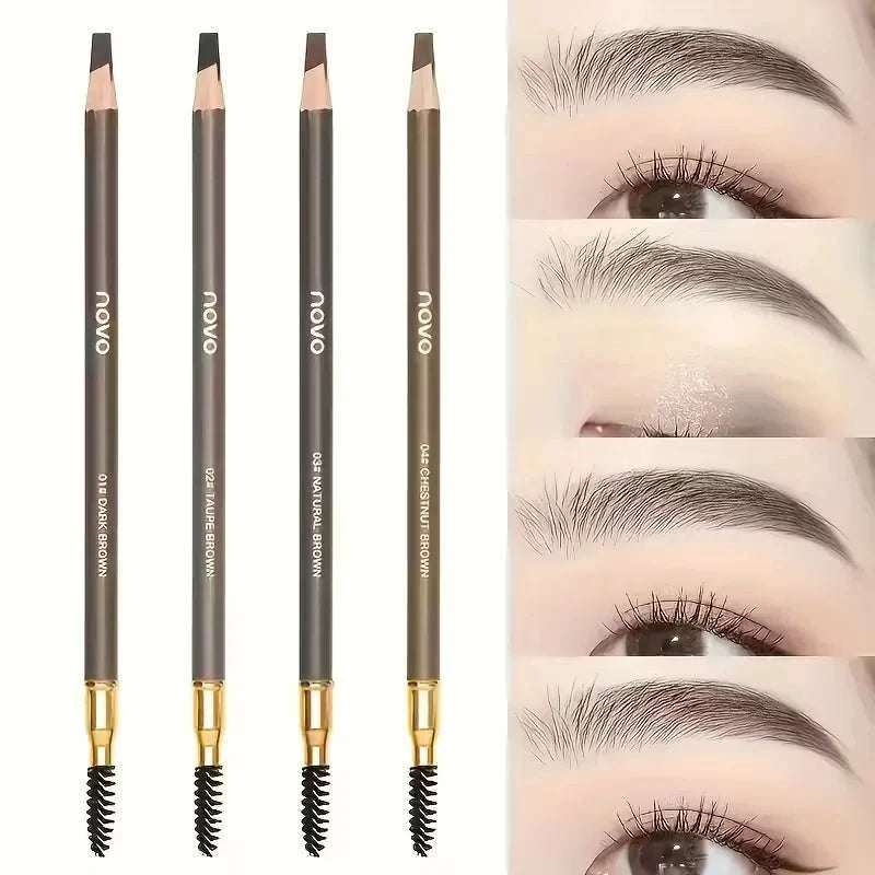 4 Pack Waterproof Eyebrow Pencils with Spoolie for Natural Brows-4Pcs / United States / 40g