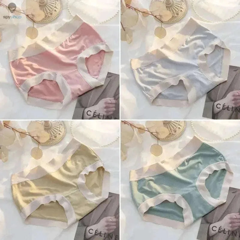 4-Pack Women's Seamless Modal Briefs for Smooth Everyday Wear-L / YellowGreenGrayApri / 4pcs