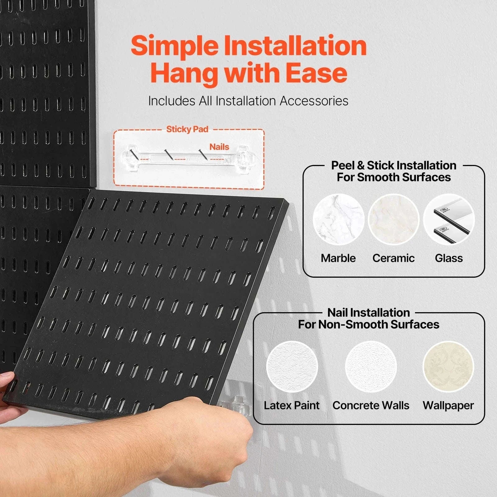 4-Piece 11 x 11 in Plastic Pegboard Wall Panels-4pcs 11x11in / france
