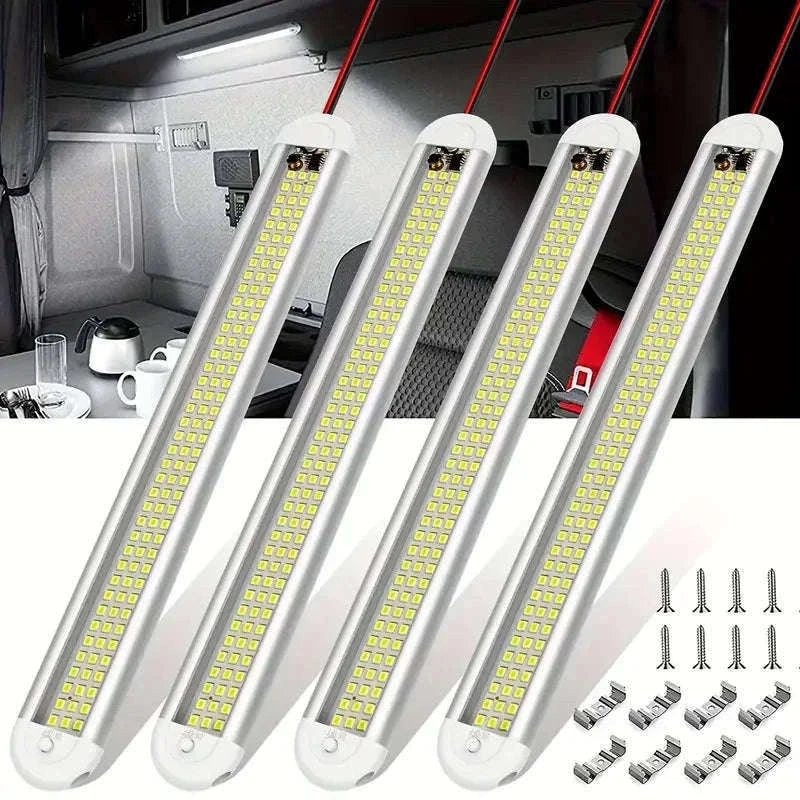 4-Piece 12V 24V LED Interior Light Bar Set for Trunk, Van, RV and Trailer-JX3385-4