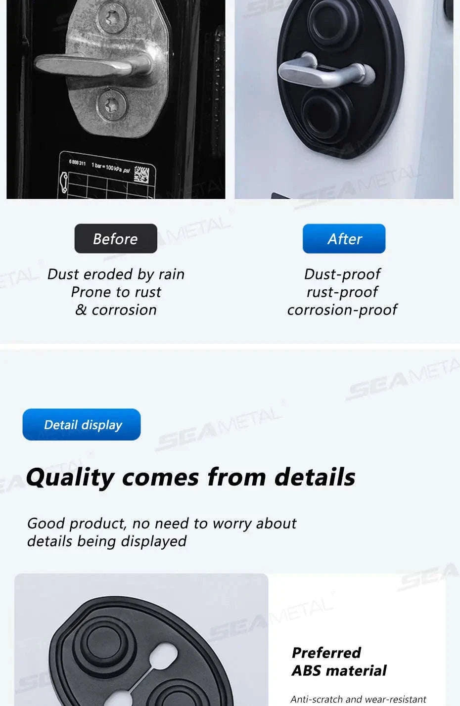 4-Piece Car Door Lock Protector Cover-4pcs