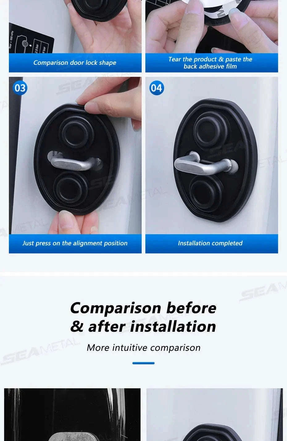 4-Piece Car Door Lock Protector Cover-4pcs