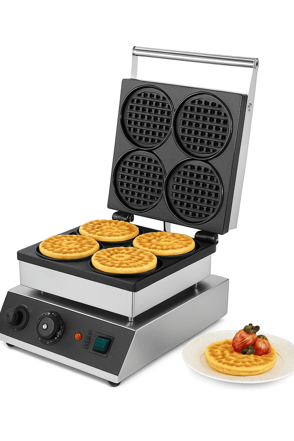 4-Piece Commercial Round Waffle Maker with Temperature Control-4 PCS / CZECH REPUBLIC
