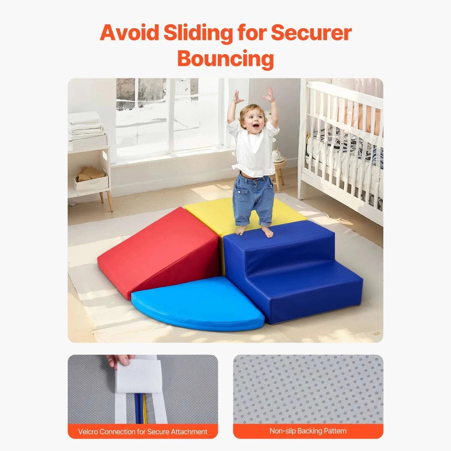 4-Piece Kids Foam Climbing Blocks Indoor Playset for Crawling & Sliding-4Pcs / spain