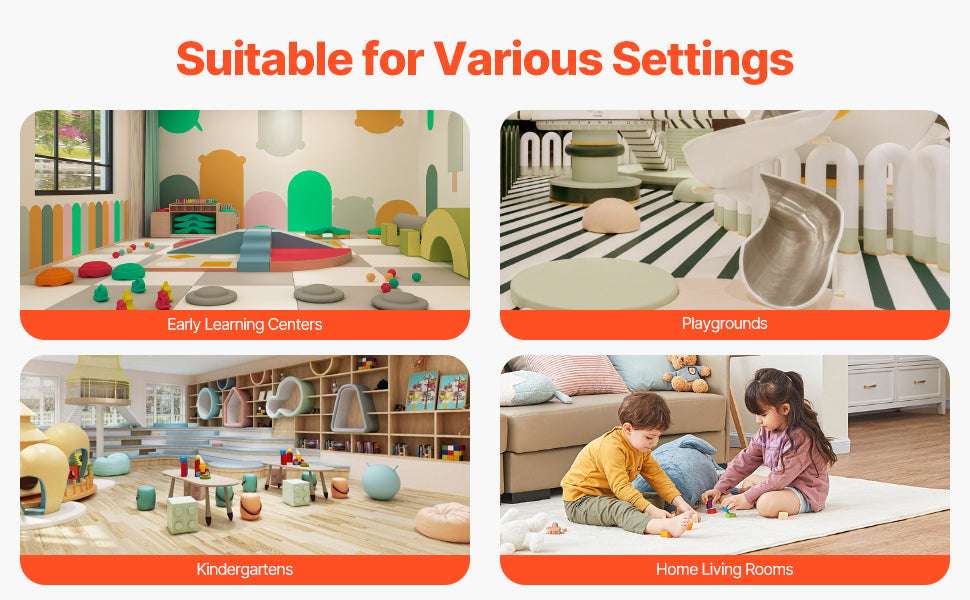 4-Piece Kids Foam Climbing Blocks Indoor Playset for Crawling & Sliding-4Pcs / spain