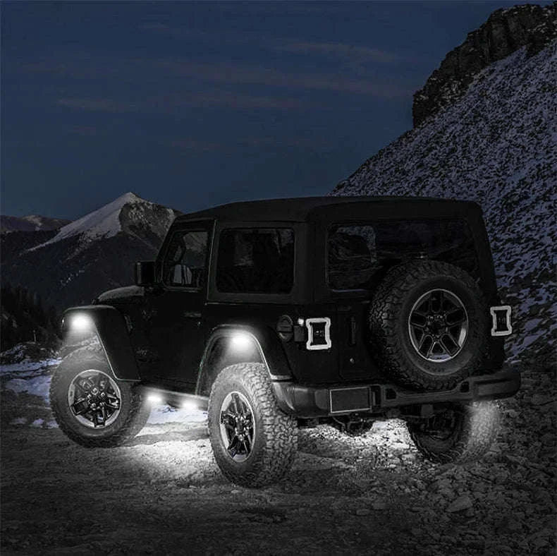 4-Piece LED Rock Lights for Trucks and Off-Road Vehicles-Blue