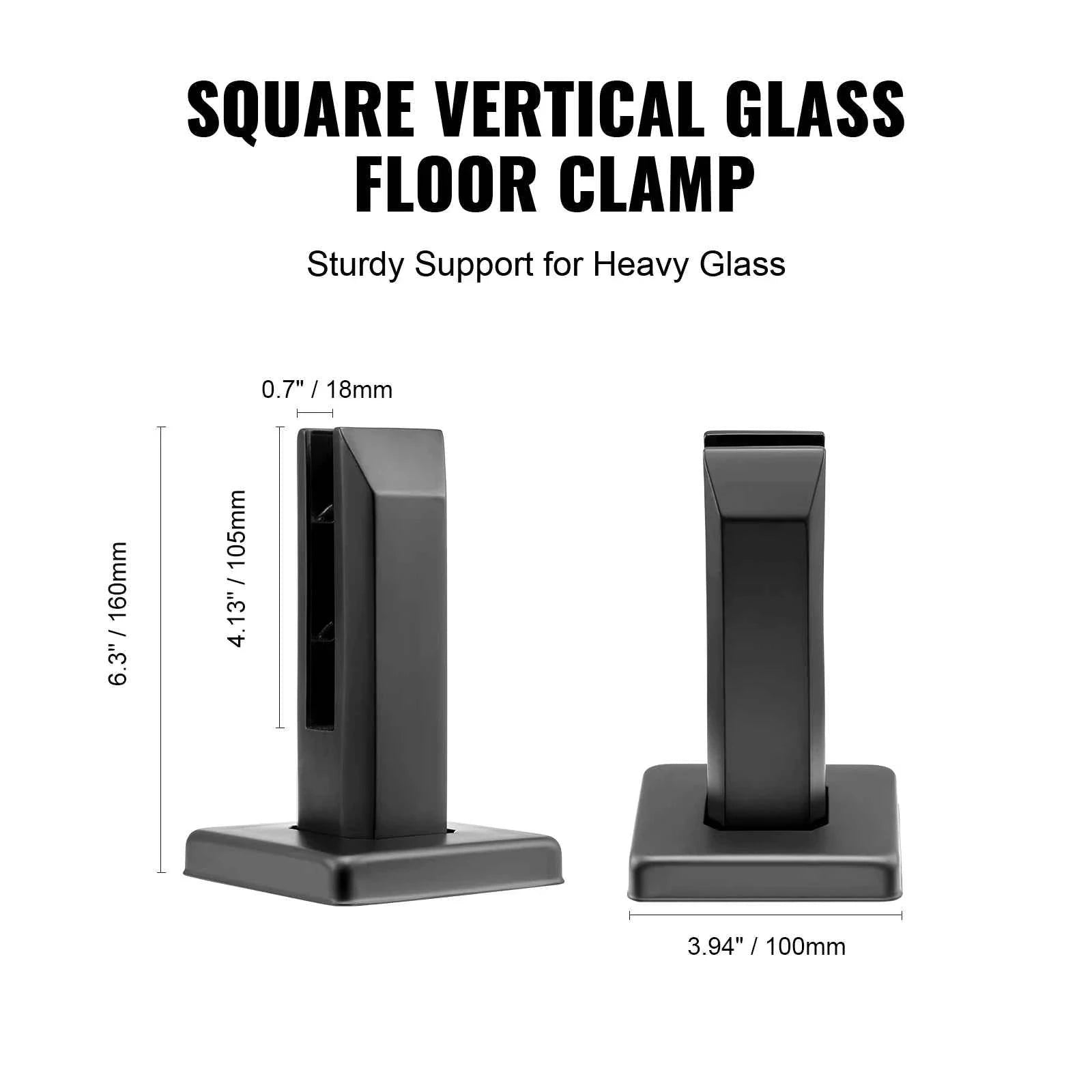4-Piece Square Glass Clamp for 8-12mm Tempered Glass-Black 10pcs / spain