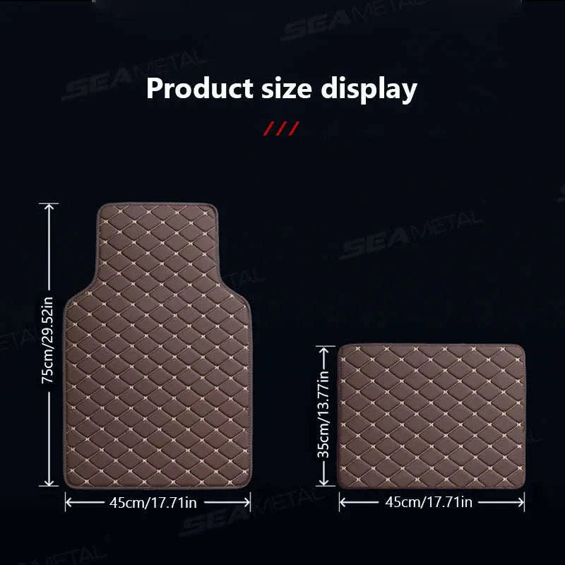 4-Piece Universal Car Floor Mat Set-Black Gold