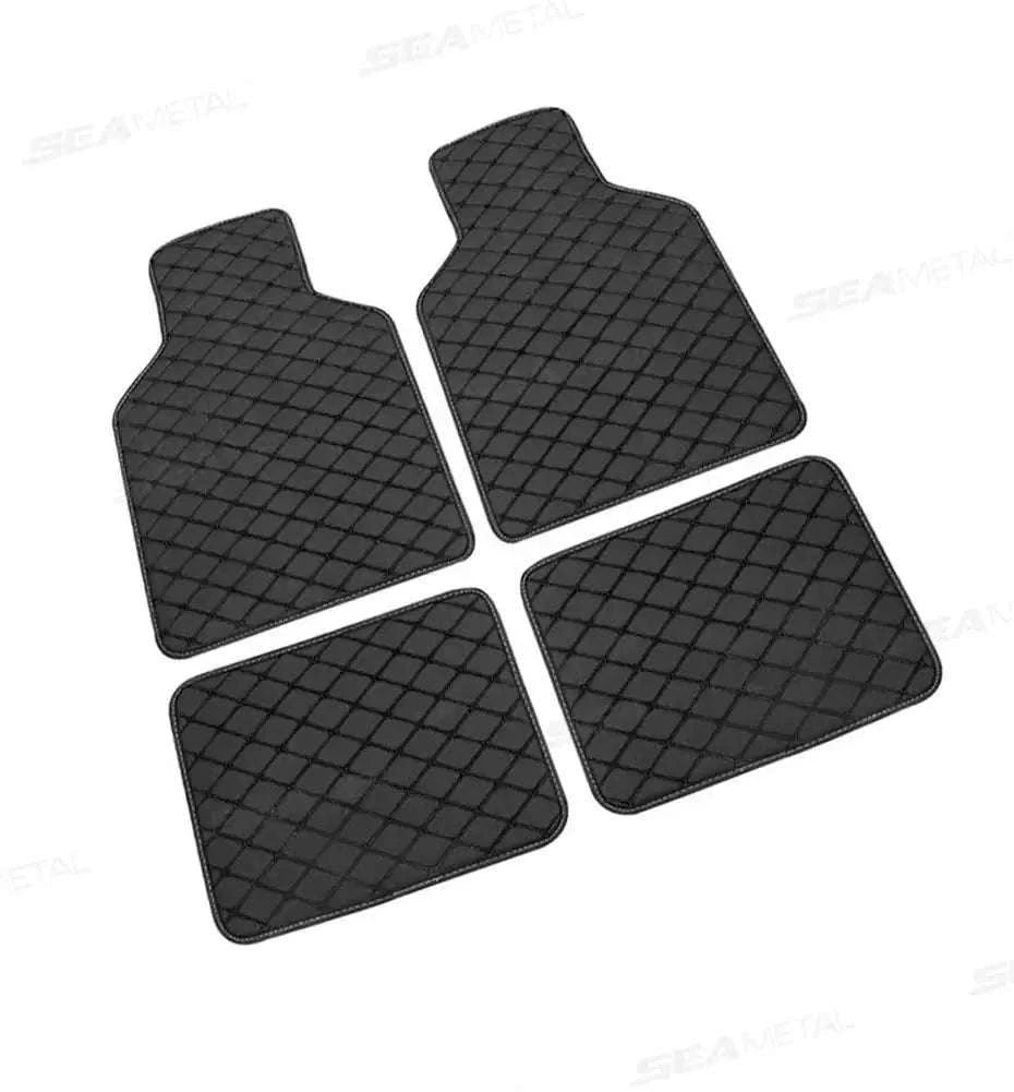 4-Piece Universal Car Floor Mat Set-Black Gold