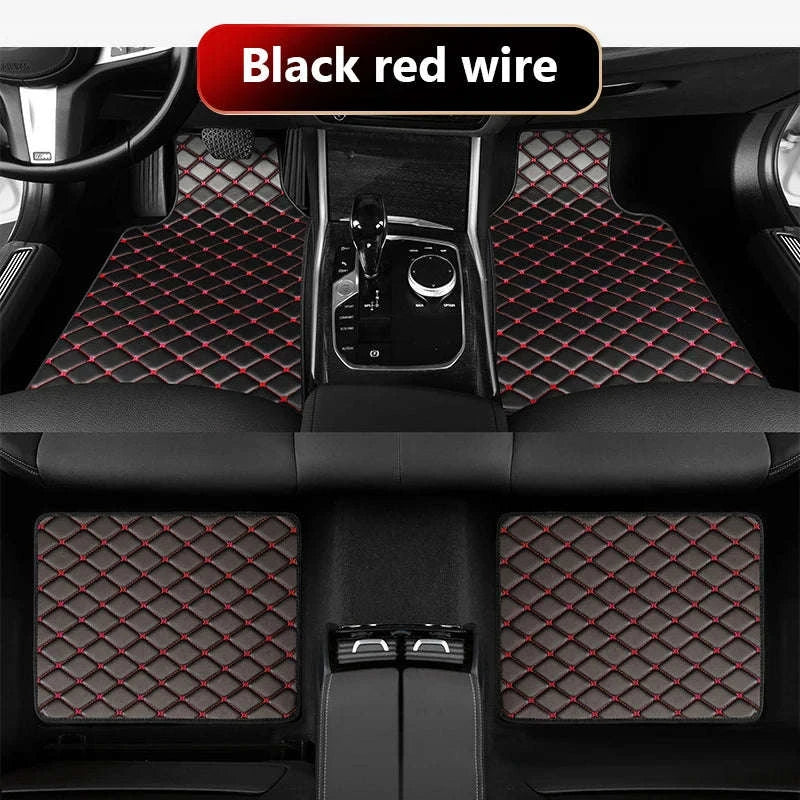 4-Piece Universal Car Floor Mat Set-Black Gold