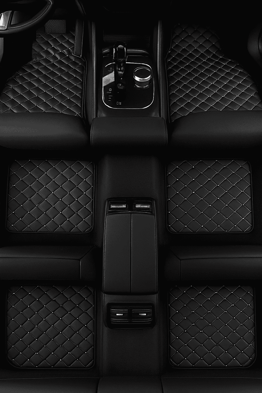 4-Piece Universal Car Floor Mat Set-Black Gold