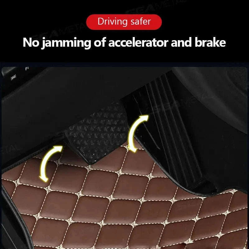4-Piece Universal Car Floor Mat Set-Black Gold