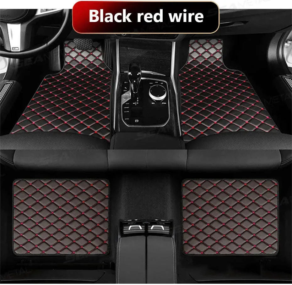 4-Piece Universal Car Floor Mat Set-Black Gold