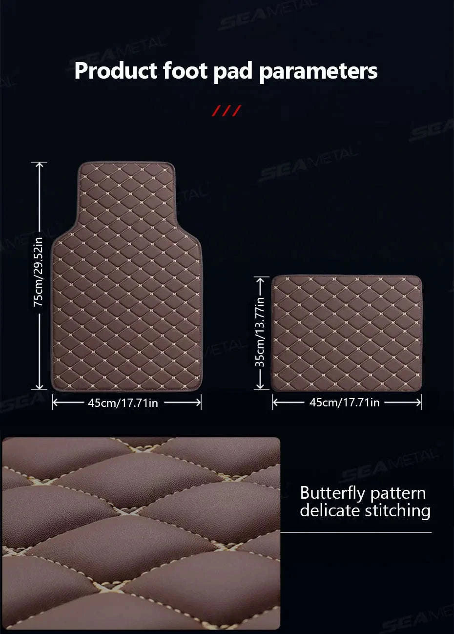 4-Piece Universal Car Floor Mat Set-Black Gold