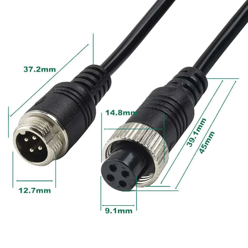 4-Pin Aviation Extension Video Cable for Vehicle Camera Monitor Connection-15m