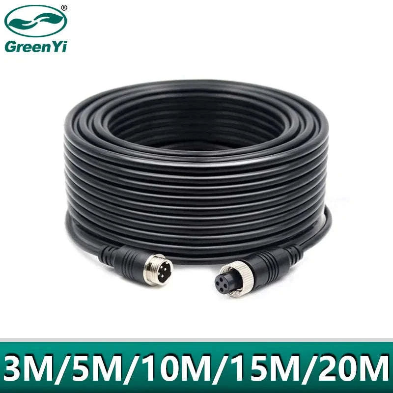 4-Pin Aviation Extension Video Cable for Vehicle Camera Monitor Connection-15m