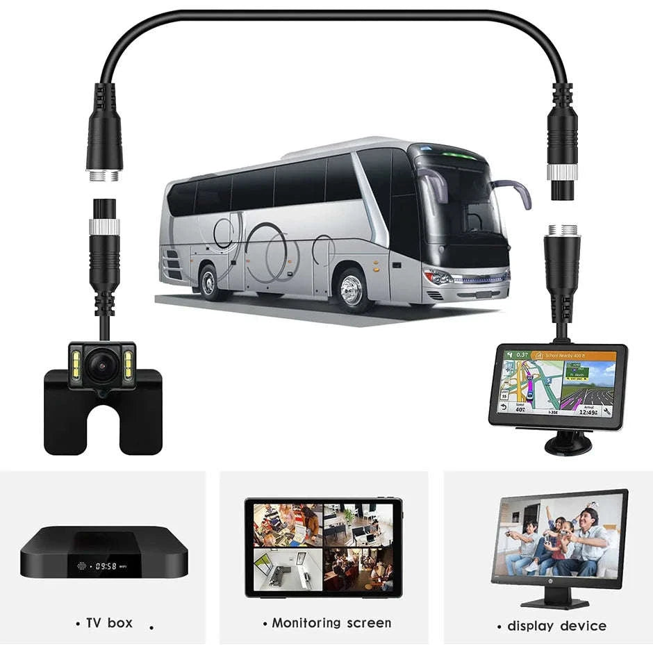 4-Pin Aviation Extension Video Cable for Vehicle Camera Monitor Connection-15m