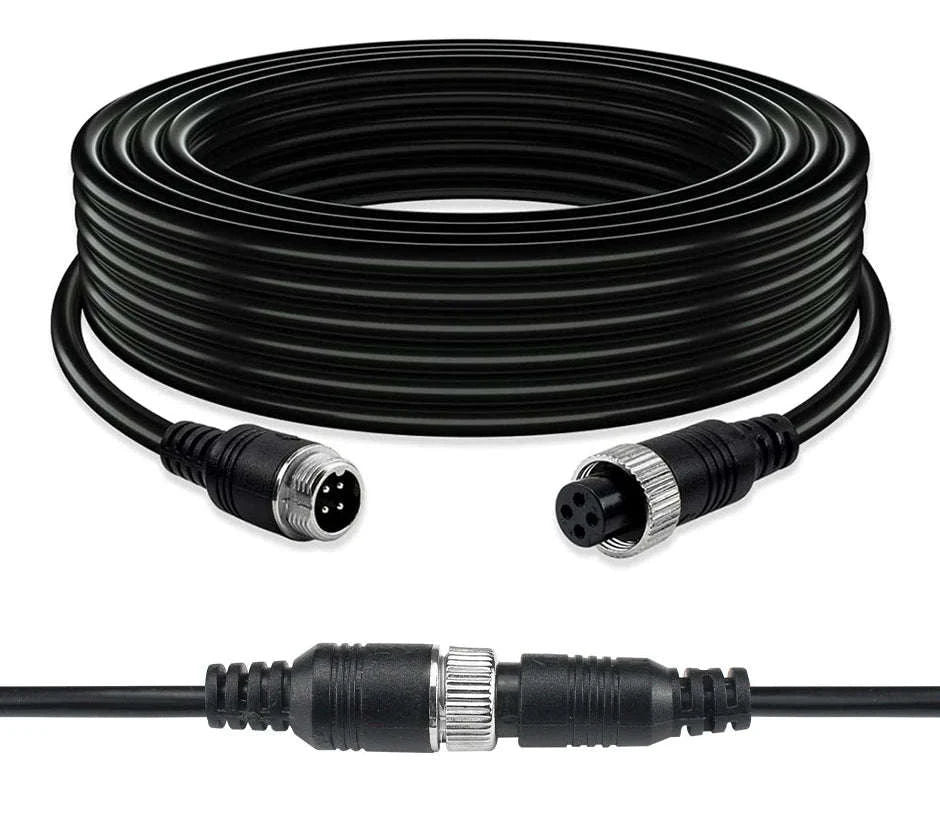 4-Pin Aviation Extension Video Cable for Vehicle Camera Monitor Connection-15m