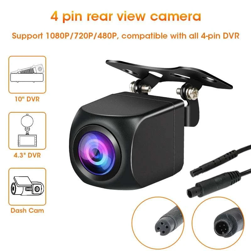 4‑Pin Rear View Backup Camera 1080P Waterproof Night Vision-For 4pin DVR