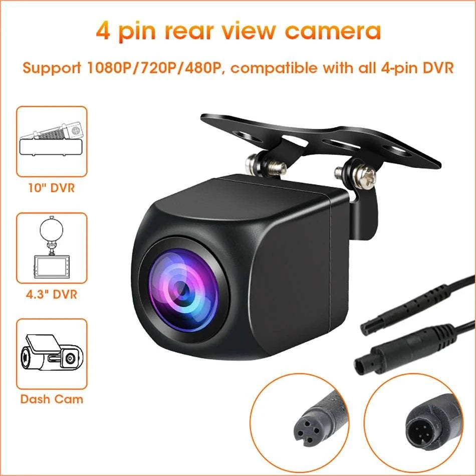 4‑Pin Rear View Backup Camera 1080P Waterproof Night Vision-For 4pin DVR