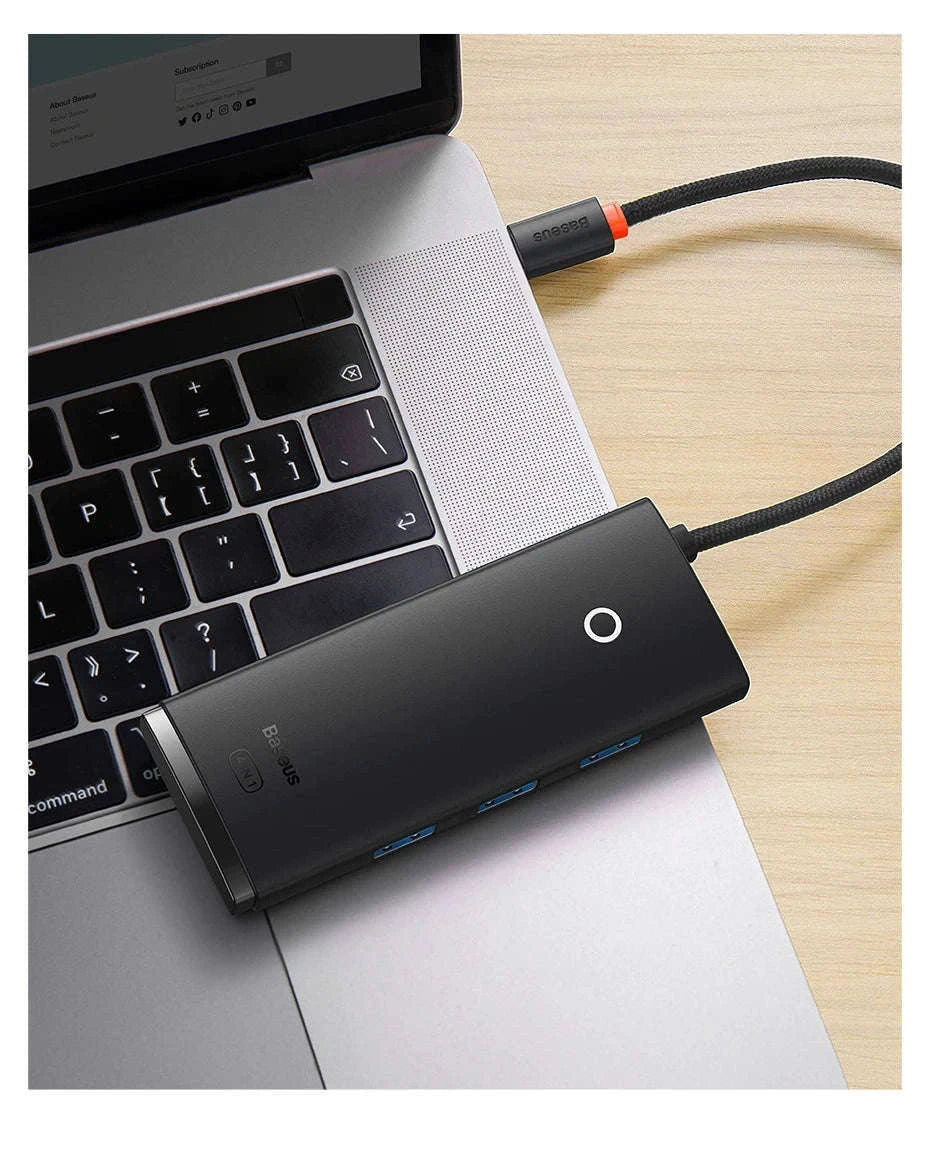4-Port USB-C to USB 3.0 Hub Adapter, 5Gbps Transfer-USB A HUB 1m Black