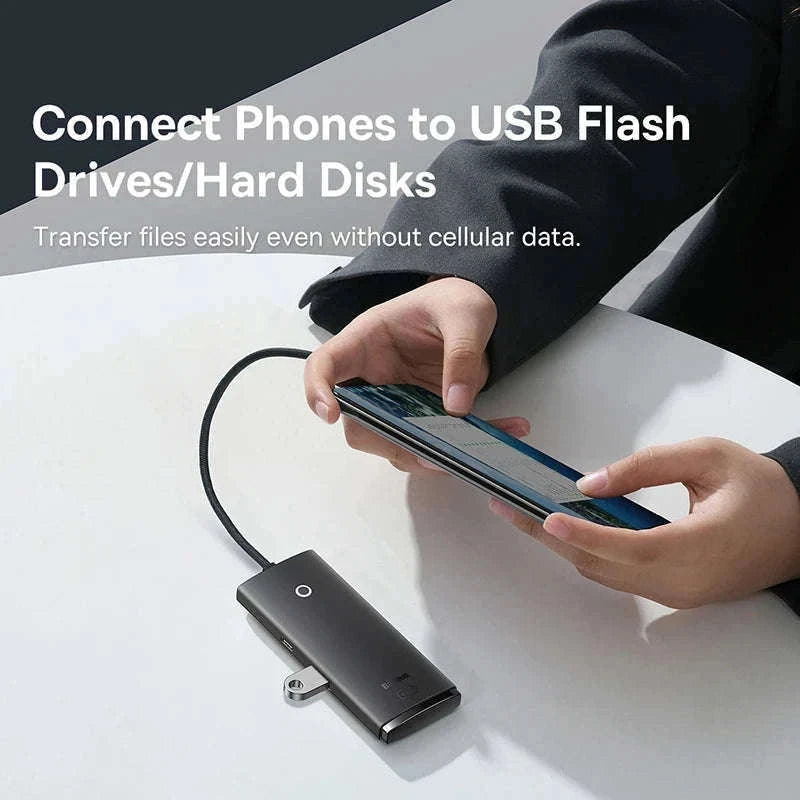 4-Port USB-C to USB 3.0 Hub Adapter, 5Gbps Transfer-USB A HUB 1m Black